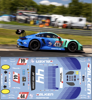 Decal Porsche 911 992 GT3 R  #44 Team Falken Nurburgring 2023